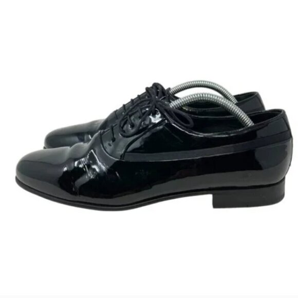 Mezlan Tuxedo Spanish Black Patent Leather Lace Up Shoes - Size 7.5